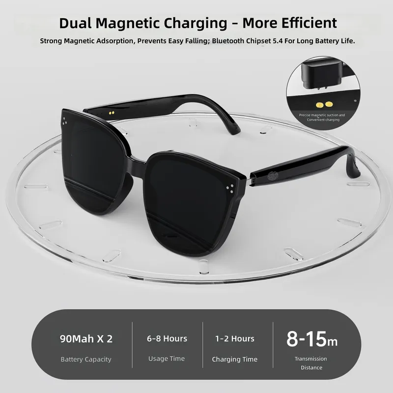 Bone Conduction Sunglasses Sports - スマートグラス骨伝導Bluetoothヘッドフォンワイヤレスオープンイヤースポーツサングラス男性女性用ランニングサイクリング運転用