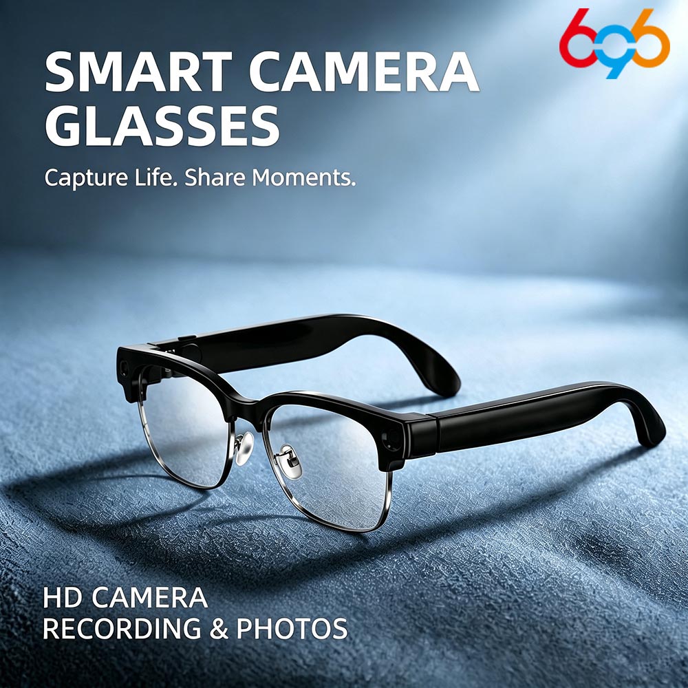 Smart Glasses Camera Video Recording 1080P - 800Wカメラ搭載スマートグラス。男性用。ビデオ録画、AIによる写真認識、Bluetooth通話、音声翻訳機能付き。サングラスとしても使用可能。男女兼用。