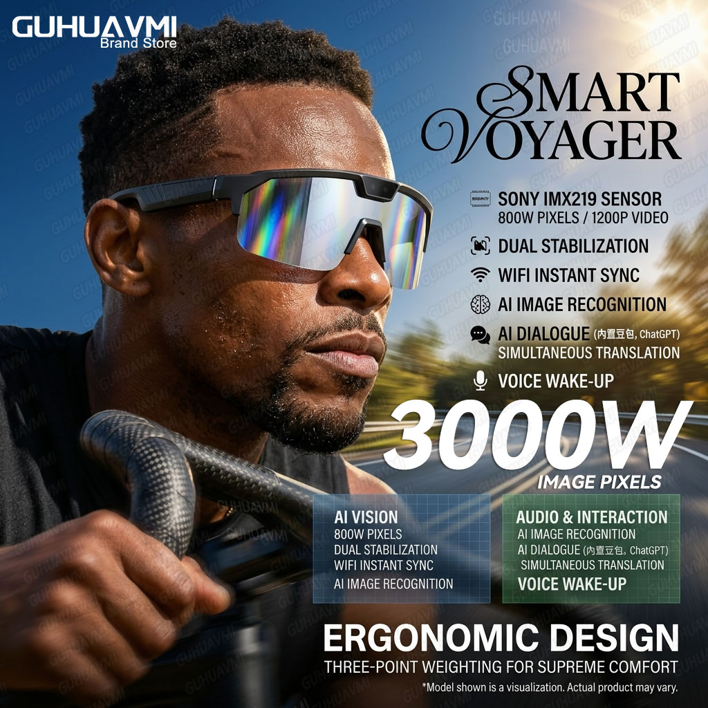Photochromic Smart Sunglasses Audio - 調光スマートグラス 1200P HDカメラ 8MPセンサー 30MP写真 WiFi同期