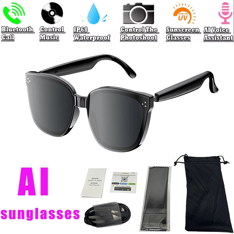 Smart Audio Glasses Bluetooth Polarized - 偏光スマート AI 翻訳メガネ フィルタリング 自吸式サングラス レンズ