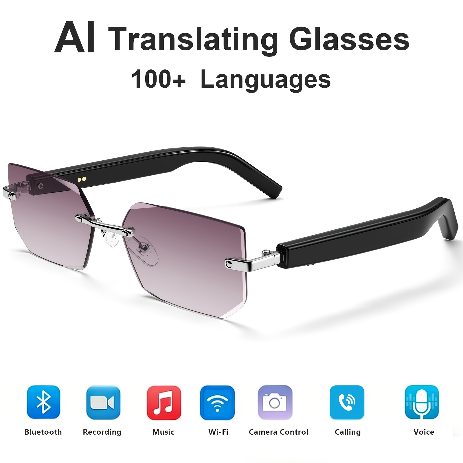 Smart Sunglasses Open Ear Music Calls - スタイリッシュなBluetoothサングラス、カップル用サングラス、調光レンズ、オープンイヤーデザイン、内蔵スピーカー、クリアな音質、ワイヤレス通話、スマートタッチコントロール、通話応答/終了、音楽再生、ワンタッチ写真撮影