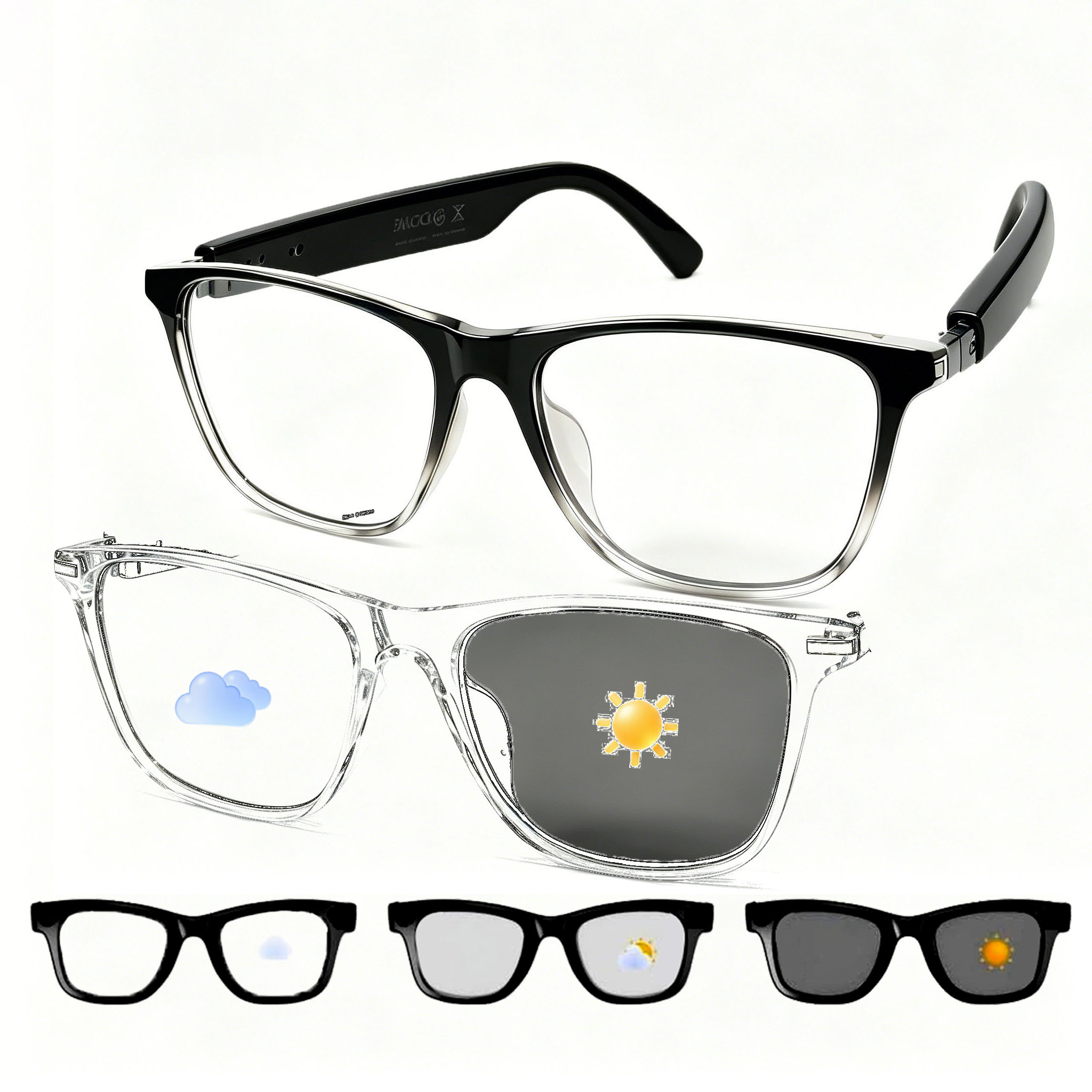 Smart Audio Glasses Bluetooth Polarized - スマートBluetoothグラス 多機能テクノロジー 偏光オーディオサングラス 音声音楽制御サングラス メンズユニセックス ドライビングギフト