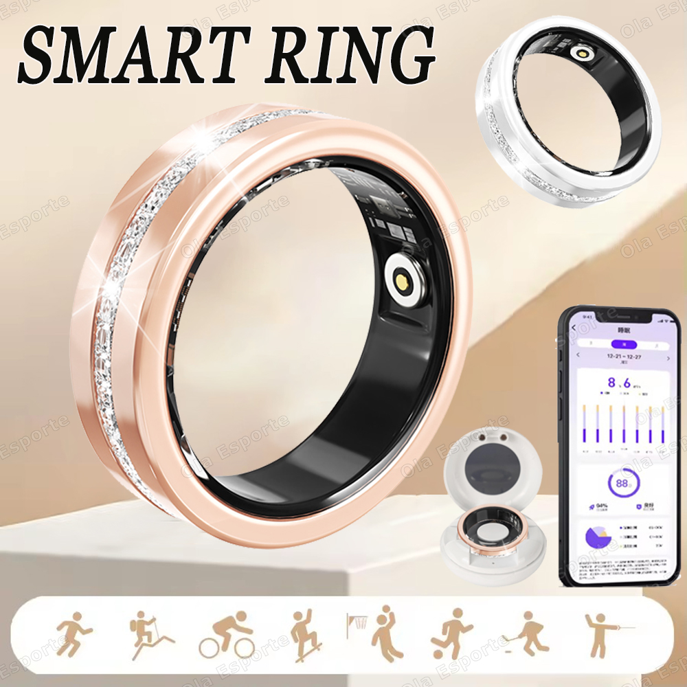 Smart Ring Health Tracker Blood Oxygen - 2026年新型スマートリング レディース 心拍数 睡眠健康モニター 生理周期検知 IP68防水