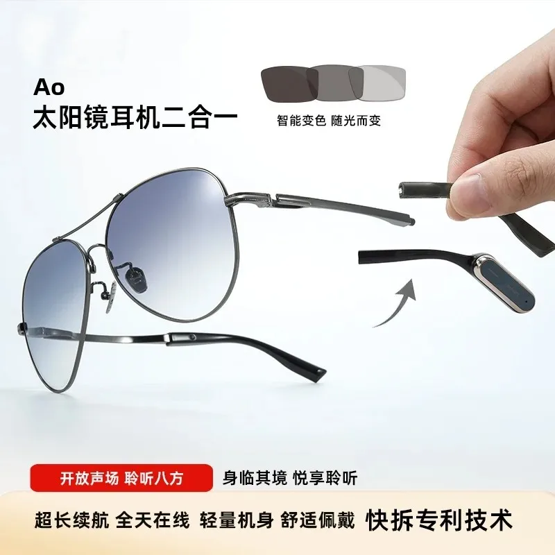 Blue Light Blocking Smart Audio Glasses - スマートAIスポーツオーディオ翻訳メガネ サイクリングやドライブ用 屋外用 高耐久性 ブルーライトカット ナビゲーションサングラス