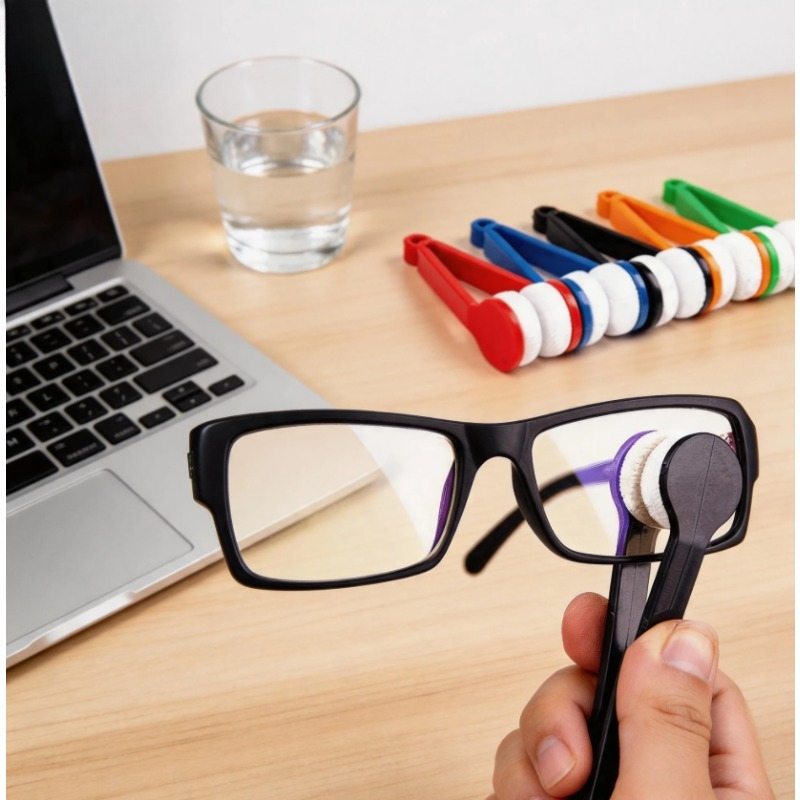 Eyewear Cleaning Cloth Microfiber Kit - 5個入りメガネクリーニングキット – マイクロファイバークロスとデュアルブラシ付きのポータブルトラベルセット – いつでもどこでもメガネを完璧に清潔に保ちます