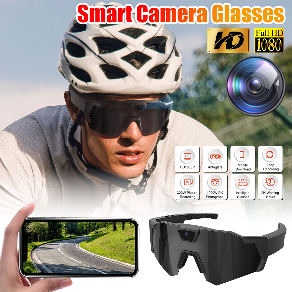 Smart Glasses Camera Video Recording 1080P - スマートカメラグラス HD 1080P サイクリングアクションサングラス ビデオ録画グラス スポーツカメラサングラス