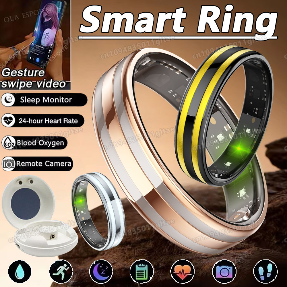 Smart Ring Health Tracker Blood Oxygen - ジェスチャー感知スマートリング ヘルスモニター スマートリング アウトドア防水リング リアルHRVモニター 心拍数