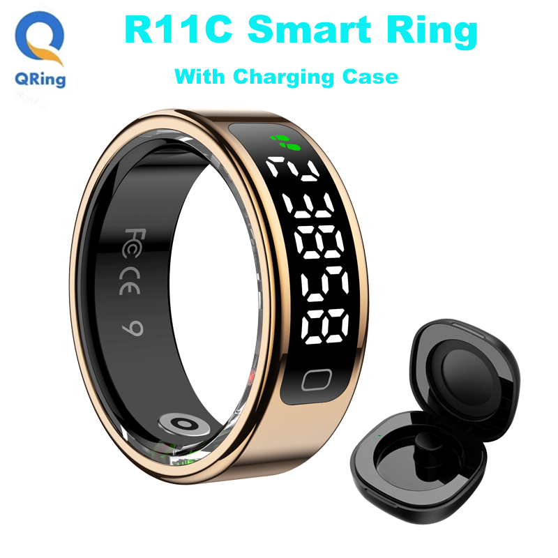 Smart Ring Health Tracker Blood Oxygen - AMZMAX R11C 表示画面スマートリング男性女性、ジェスチャースワイプビデオ/ブラシ Tiktok ヘルスモニター、1ATM 防水、マルチスポーツモード