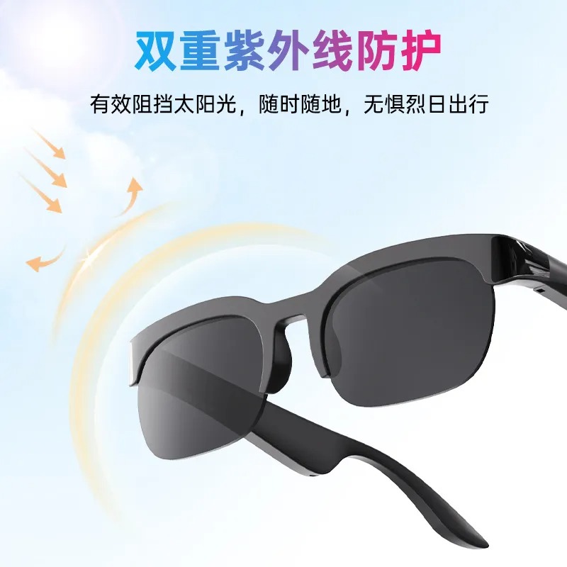 Blue Light Blocking Smart Audio Glasses - スマートBluetoothグラスXG89ワイヤレスオーディオサングラス、男女兼用、運転、アウトドア、UV400、ブルーライトカットアイウェア