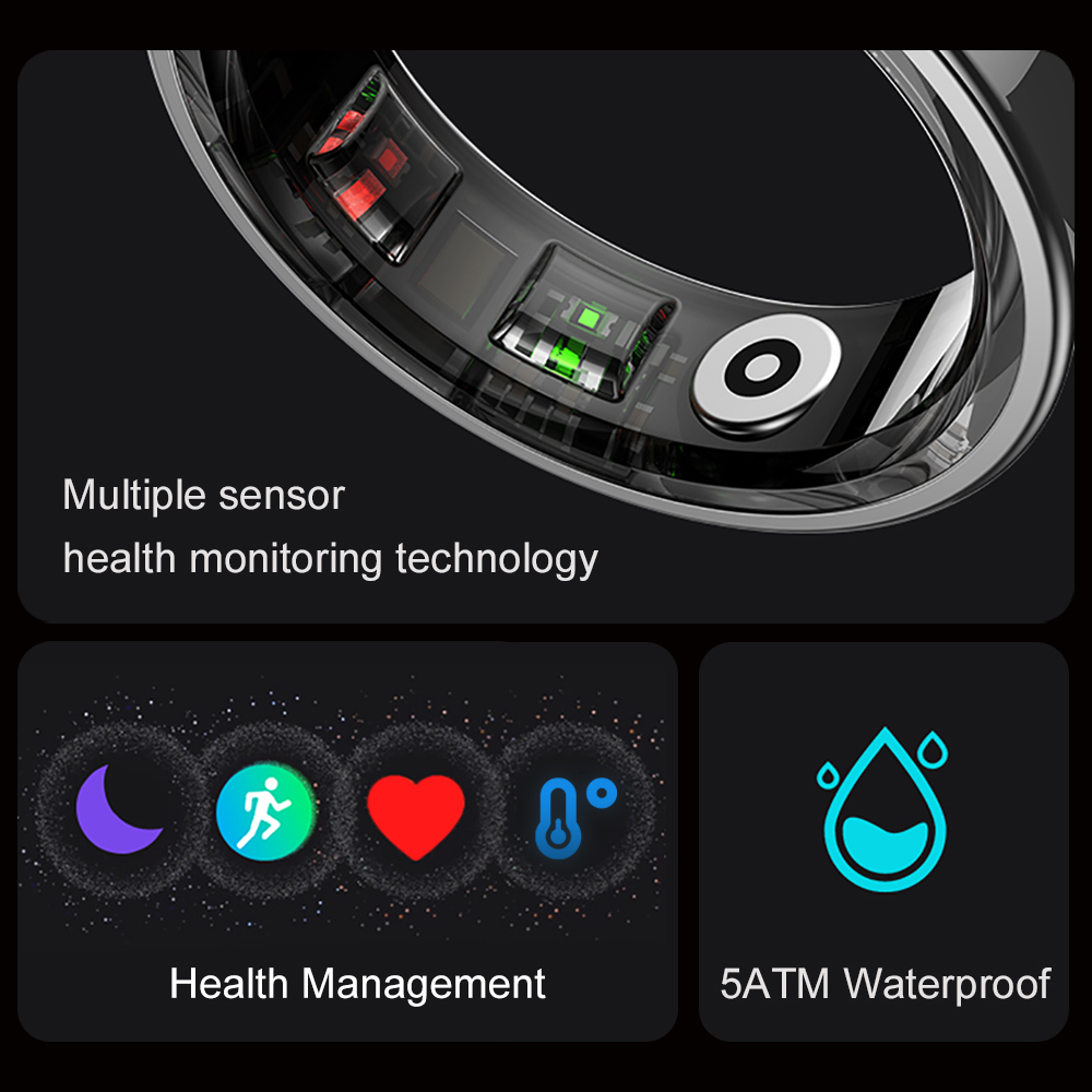 2024 COLMI R09 スマートリング男性女性充電ケー - Smart Ring Health Tracker Blood Oxygen のレビューと価格