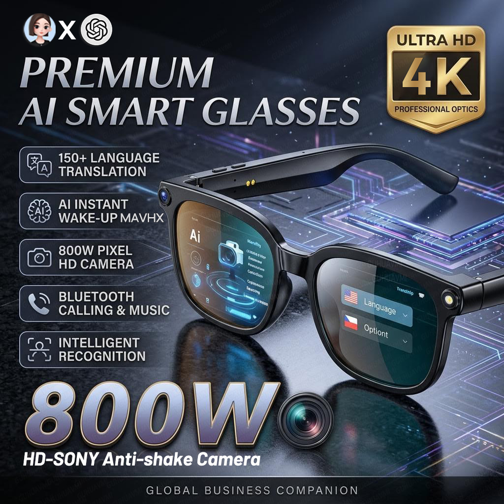 2026年 4K 8MP スマートグラス メンズ HDカメラ - Smart Glasses Camera Video Recording 1080P のレビューと価格