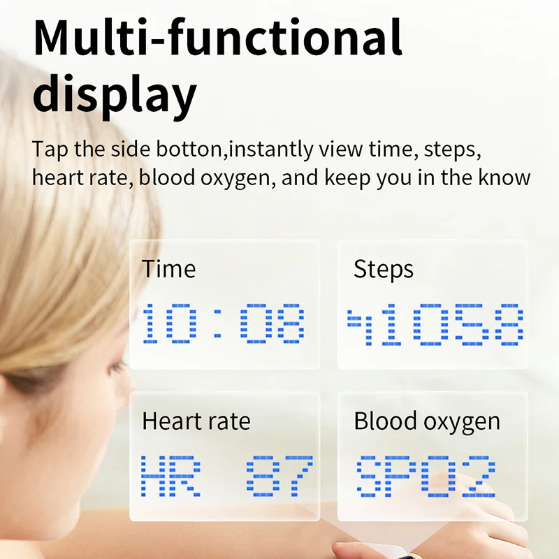 新型スマートリング ブルーLEDディスプレイ 健康モニタリン - Smart Ring Health Tracker Blood Oxygen のレビューと価格