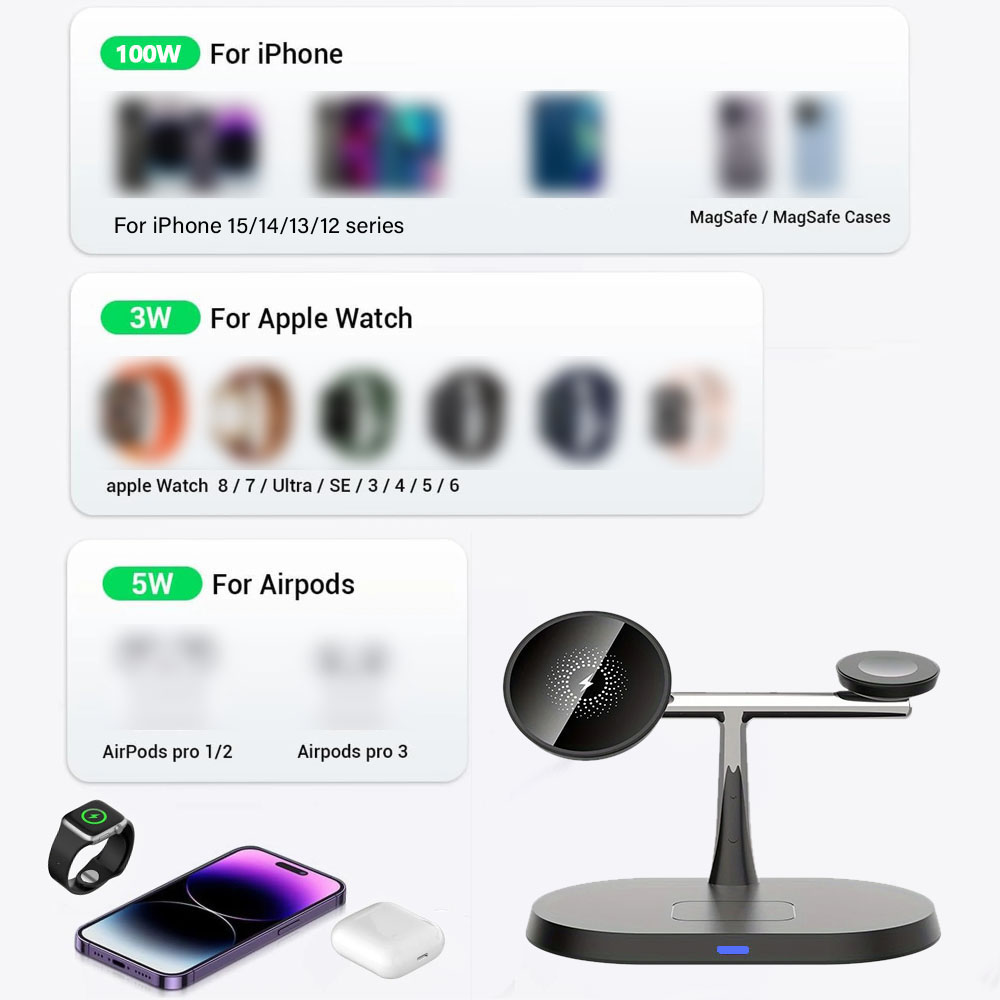 3 in 1 マグネット式ワイヤレス充電スタンド（MacSa - Smart Glasses Magnetic Charging Cable のレビューと価格