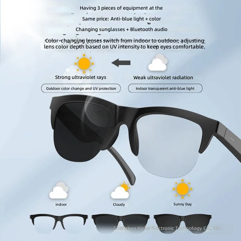 F02スマートBluetoothグラス 男女兼用 調光 ブル - Photochromic Smart Sunglasses Audio のレビューと価格
