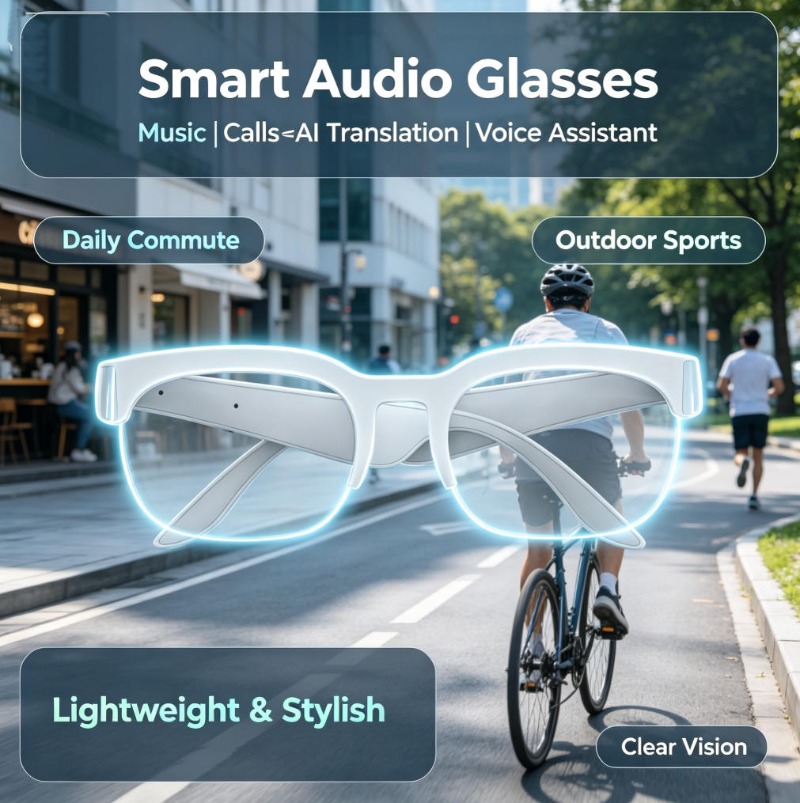 骨伝導スマートオーディオグラス、ワイヤレス音楽、ハンズフリー - Bone Conduction Sunglasses Sports のレビューと価格