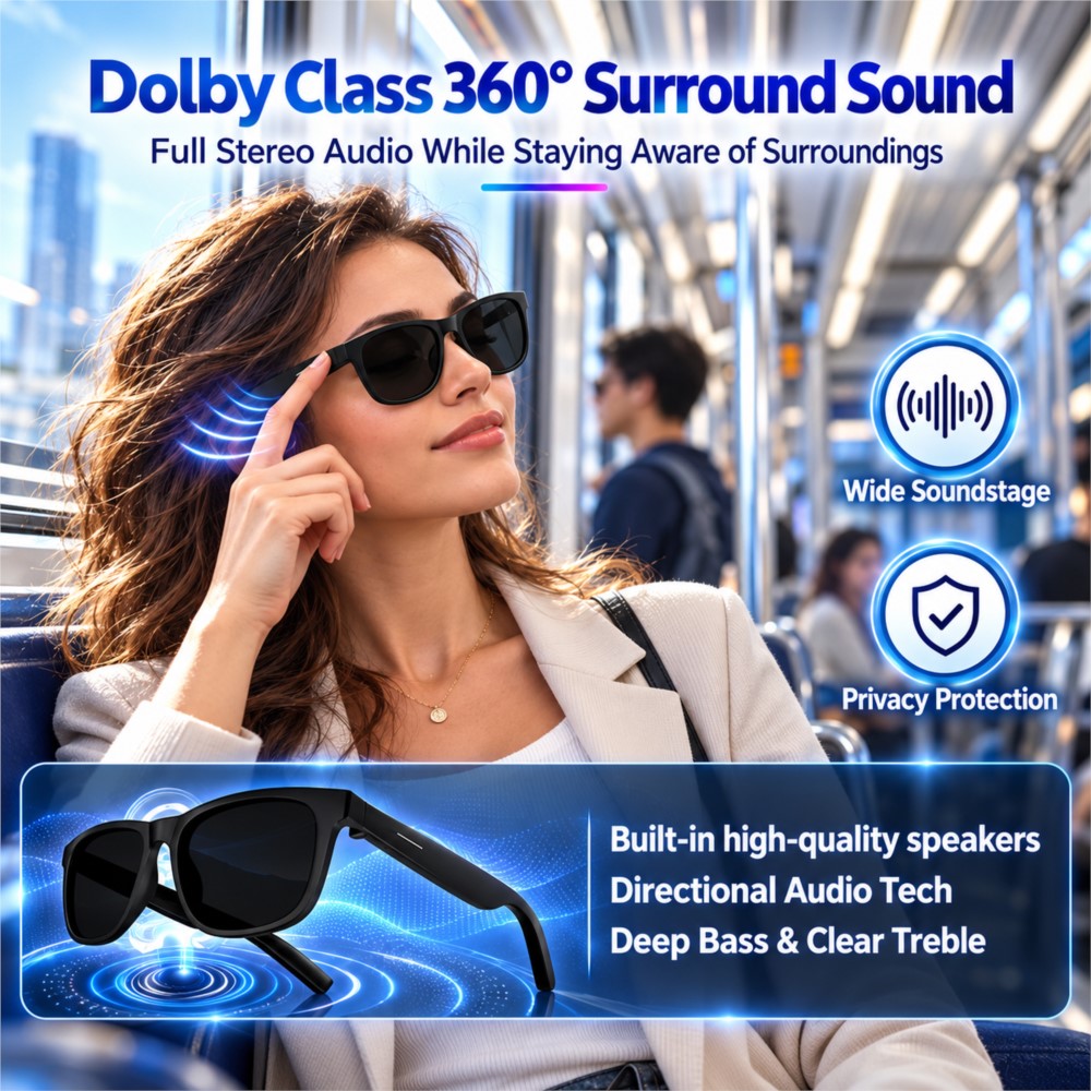 スマートオーディオグラス、Bluetoothワイヤレスヘッド - Smart Audio Glasses Touch Control のレビューと価格