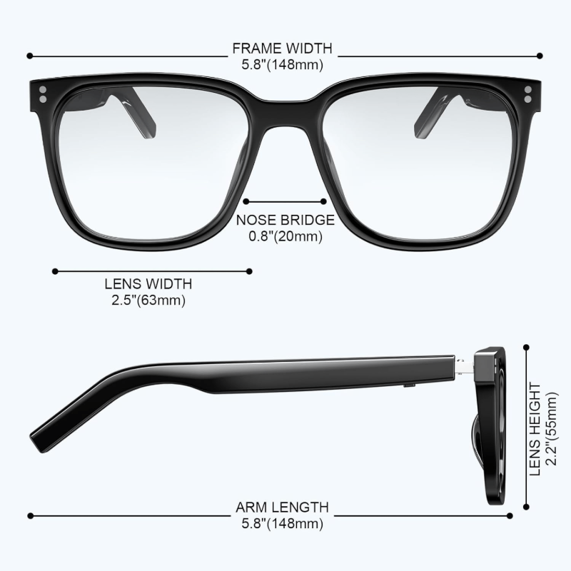ワイヤレスAIスマート翻訳メガネ、100以上の言語に対応した - Blue Light Blocking Smart Audio Glasses のレビューと価格