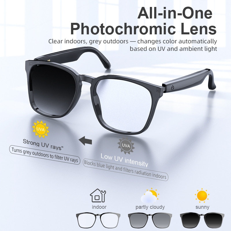 YBA14 AI翻訳スマートグラス 調光機能付きBlueto - Photochromic Smart Sunglasses Audio のレビューと価格