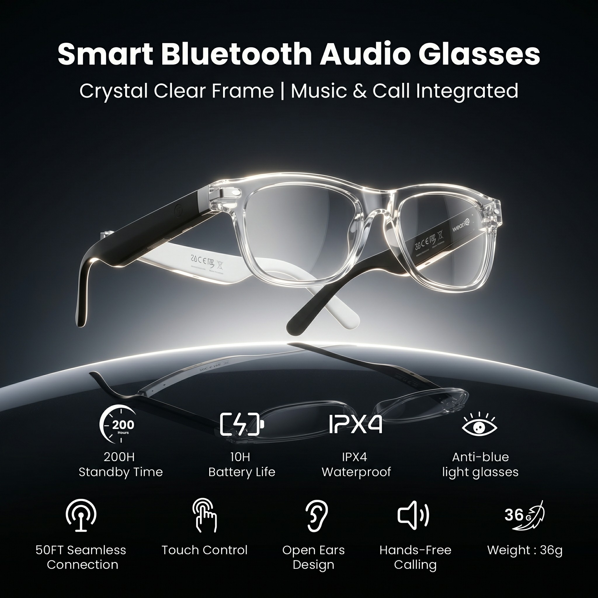 スマートBluetoothグラス 多機能テクノロジー 偏光オ - Smart Audio Glasses Bluetooth Polarized のレビューと価格