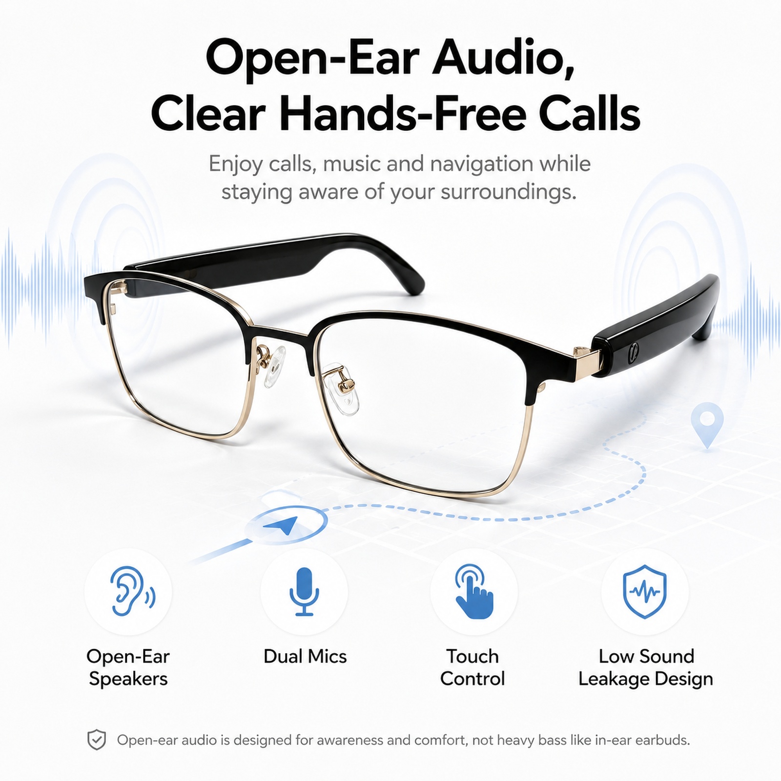 運転やサイクリング用のBluetoothメガネ、オープンイヤ - Photochromic Smart Sunglasses Audio のレビューと価格