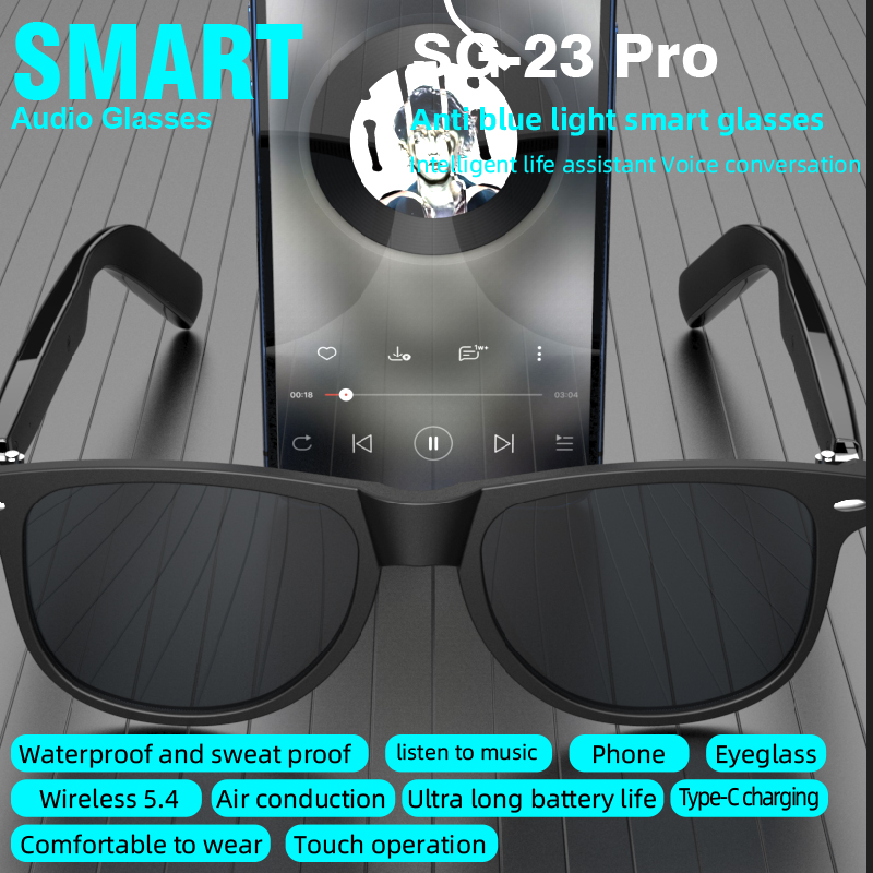 SG‑23 Pro スマートオーディオグラス ワイヤレスBl - Smart Sunglasses Open Ear Music Calls のレビューと価格