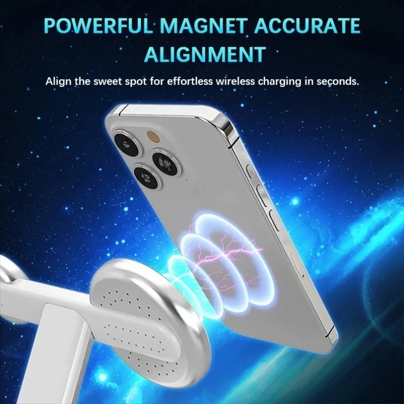 3in1ワイヤレス充電スタンド 360度回転 3つの充電ポー - Smart Glasses Magnetic Charging Cable のレビューと価格