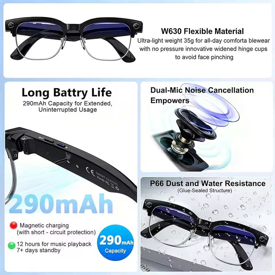 2026年最新モデル 800Wピクセルカメラ搭載 スマートグ - Smart Glasses Camera Video Recording 1080P のレビューと価格