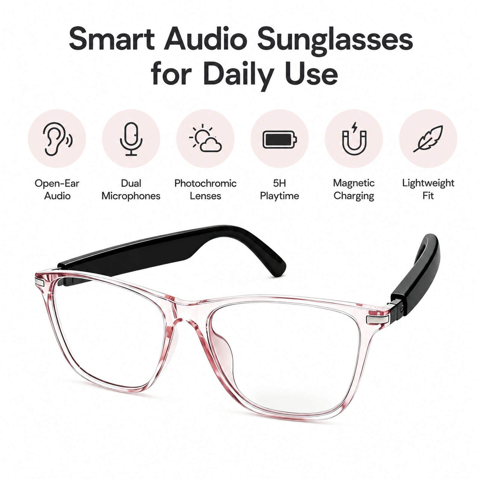 スマートBluetoothサングラスとスマートグラス、デュア - Smart Sunglasses Open Ear Music Calls のレビューと価格