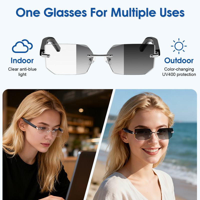ファッショナブルなスマートオーディオサングラス、調光レンズ搭 - Photochromic Smart Sunglasses Audio のレビューと価格