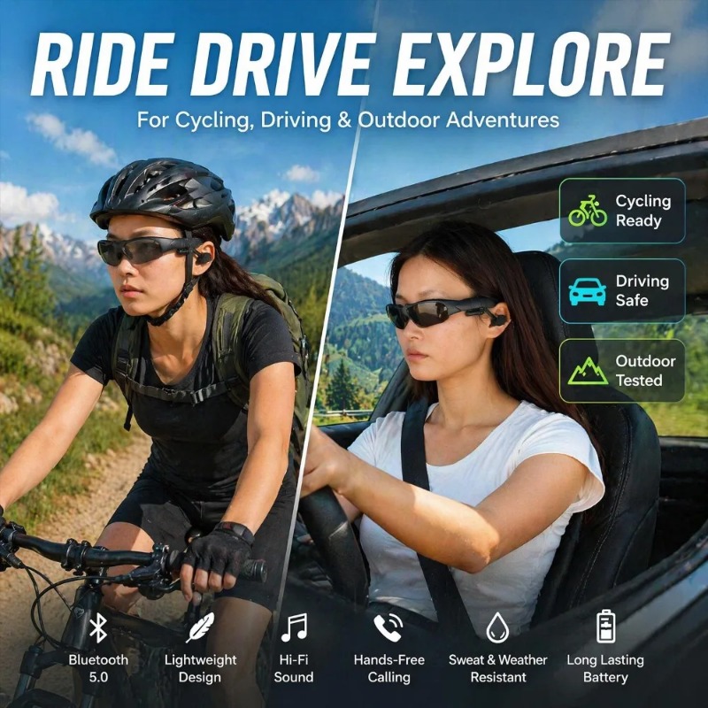 Bluetooth オーディオサングラス オープンイヤー デ - Smart Audio Glasses Bluetooth Polarized のレビューと価格