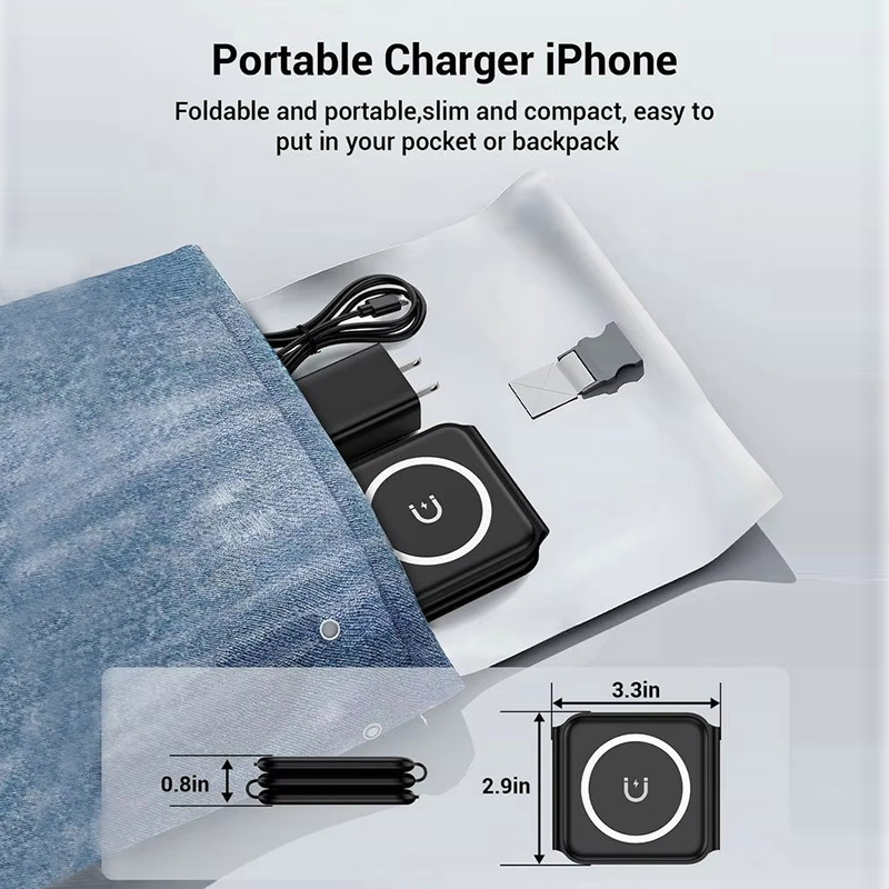 3-in-1 磁気折りたたみ式ワイヤレス充電器、15W急速充 - Smart Glasses Magnetic Charging Cable のレビューと価格