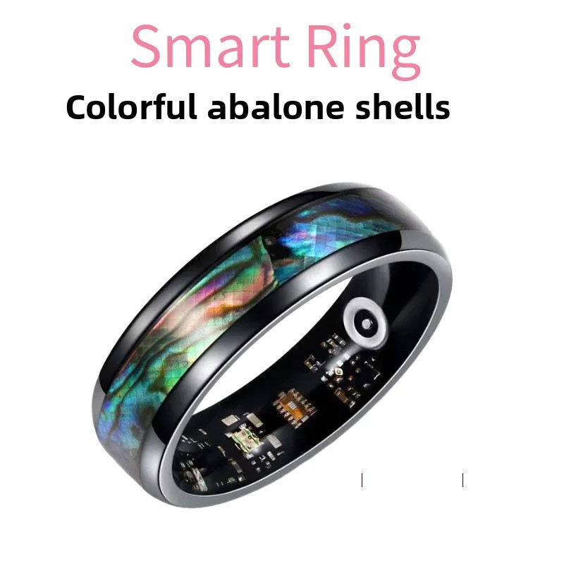 カラフルなアワビの貝殻スマートリングフィットネストラッカー心 - Smart Ring Health Tracker Blood Oxygen のレビューと価格