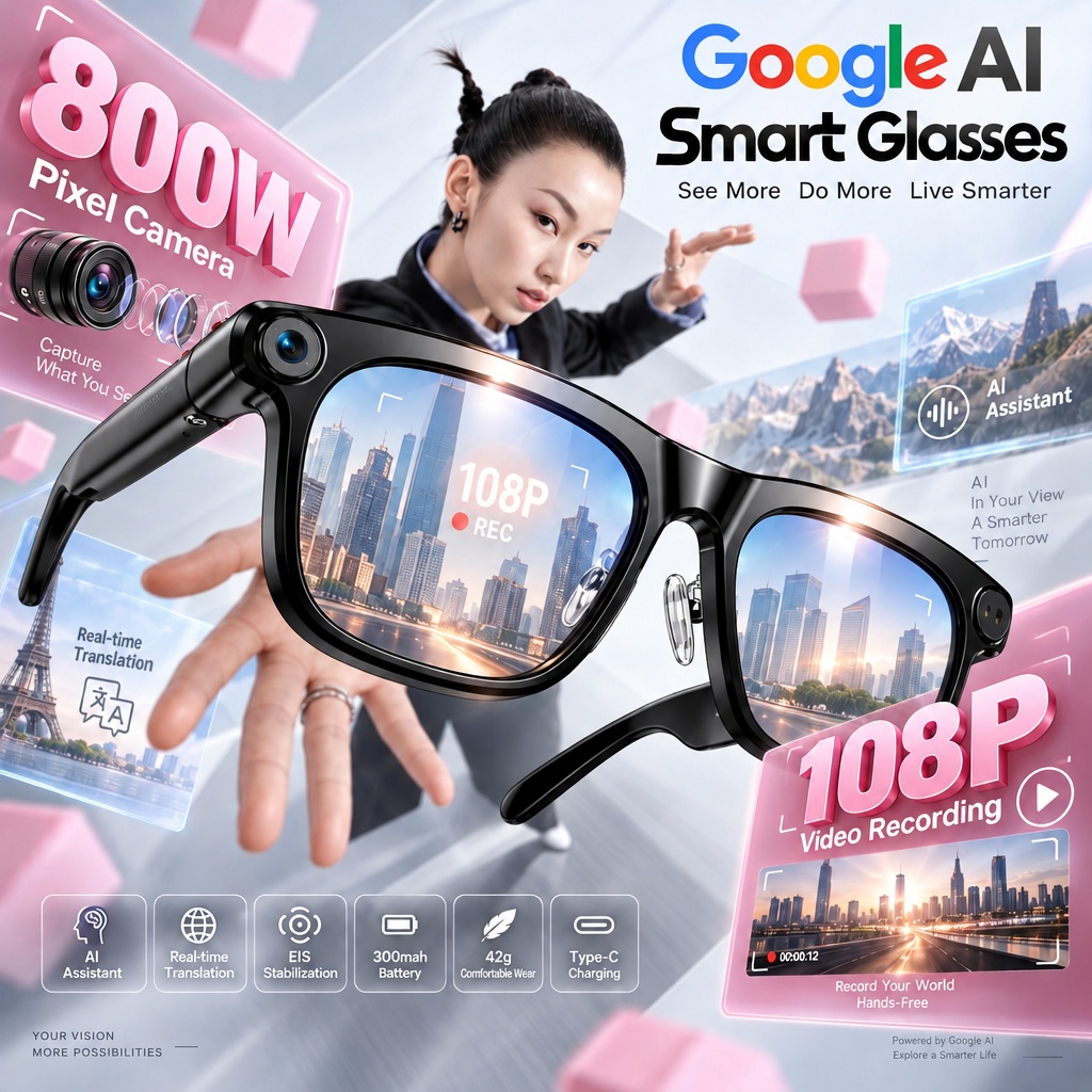 1080Pカメラ搭載、AIスマートグラス、Bluetooth - Smart Audio Glasses Touch Control のレビューと価格