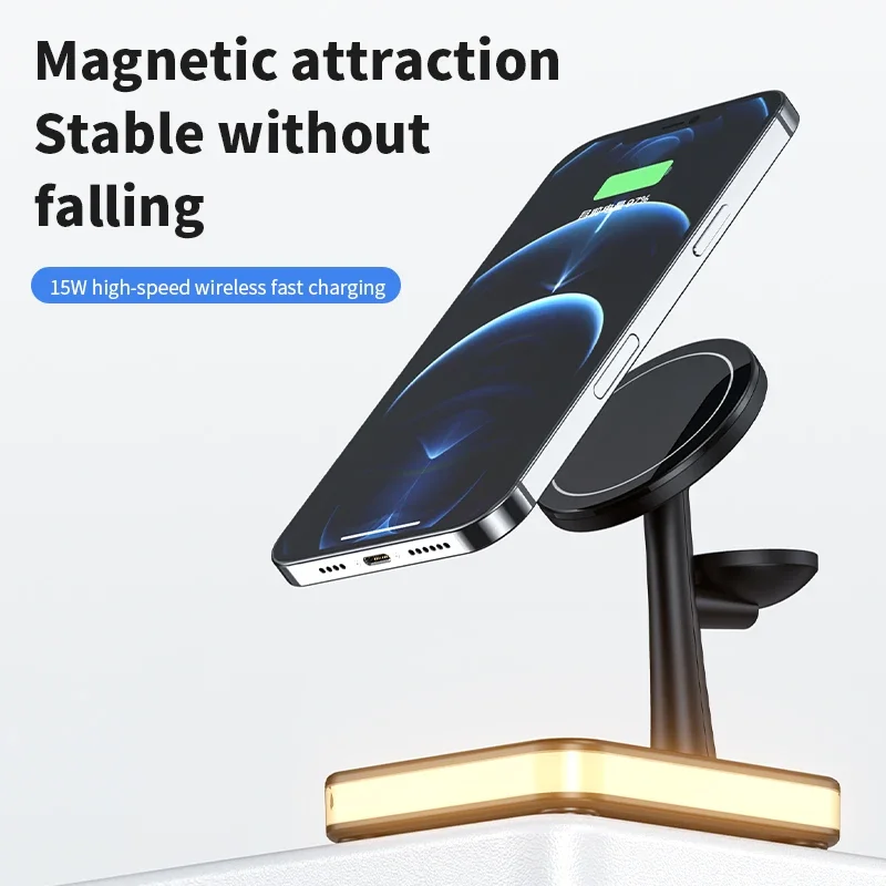 3 in 1 ワイヤレス磁気急速充電スタンド iPhone  - Smart Glasses Magnetic Charging Cable のレビューと価格