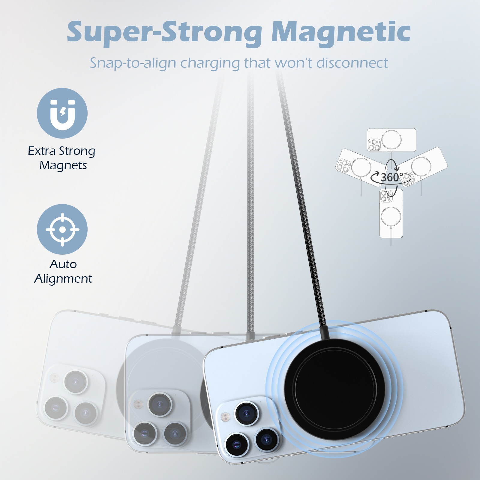25W マグネティックワイヤレス充電器 iPhone 16  - Smart Glasses Magnetic Charging Cable のレビューと価格