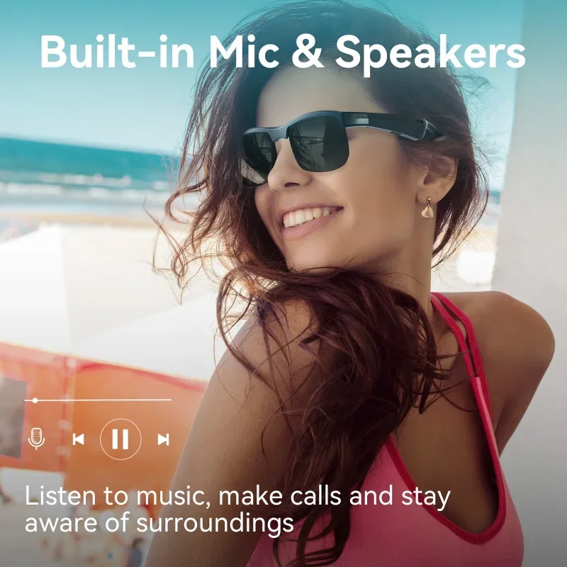 スマートBluetoothグラス、サラウンドサウンド、骨伝導 - Bone Conduction Sunglasses Sports のレビューと価格