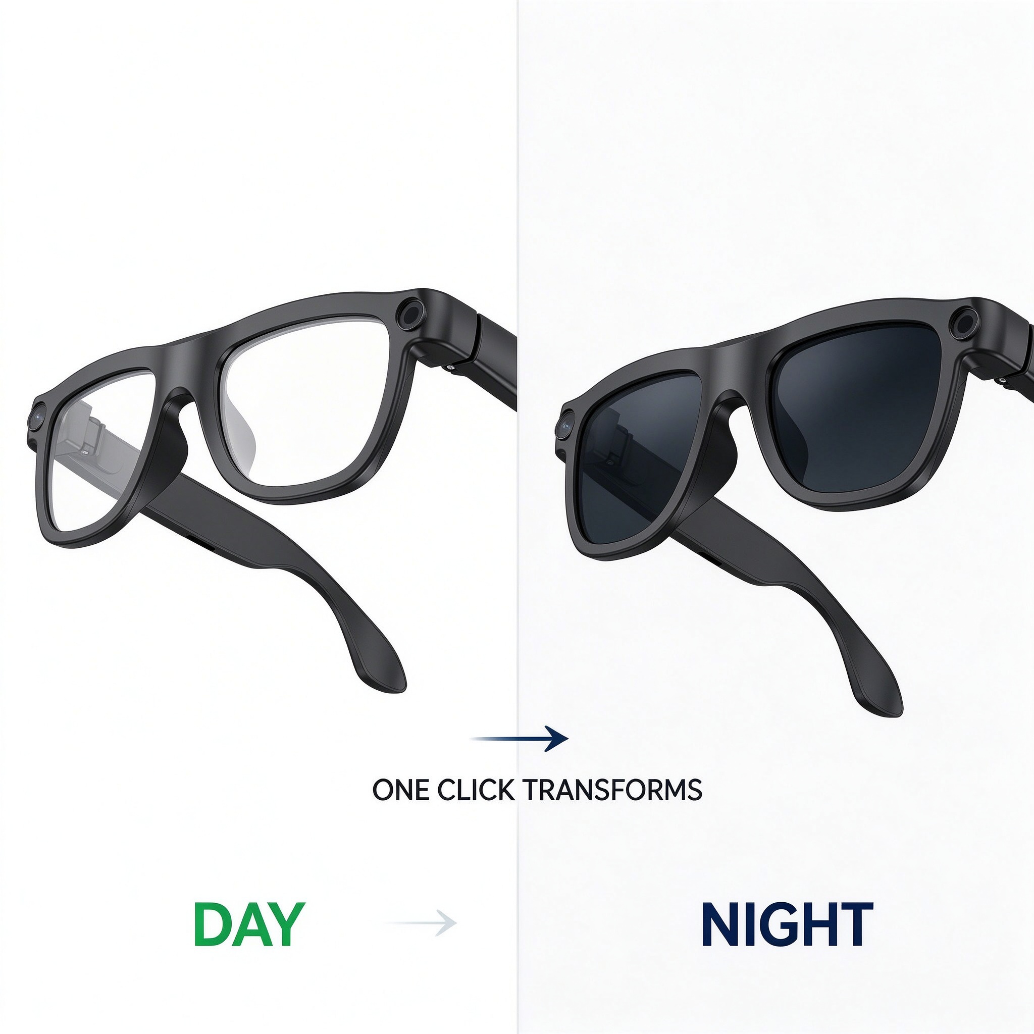 E09C AIスマートグラス、調光レンズ、デュアルHDカメラ - Photochromic Smart Sunglasses Audio のレビューと価格