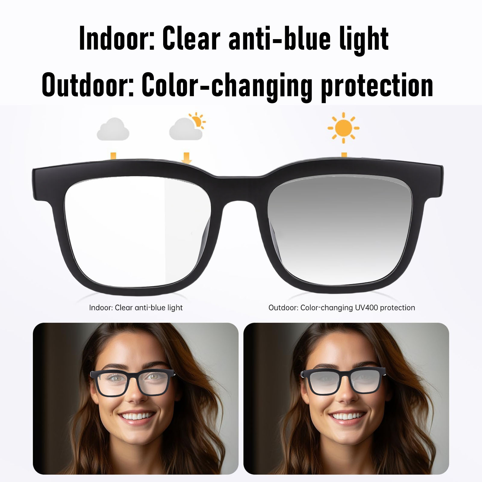 女性と男性向けのオーディオスマートグラス、ブルーライトカット - Blue Light Blocking Smart Audio Glasses のレビューと価格