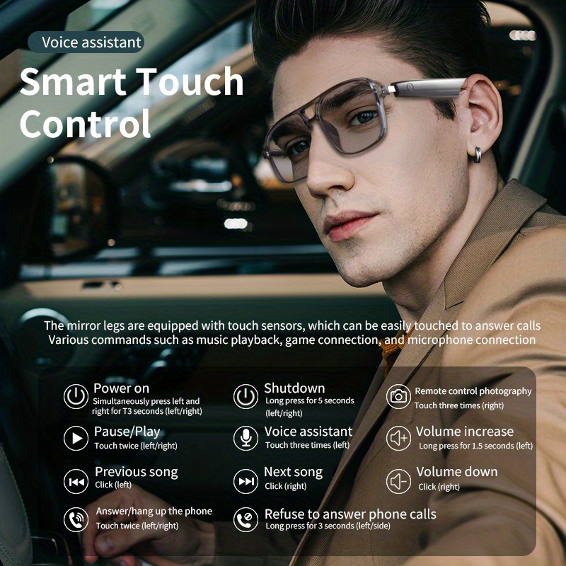双橋ワイヤレスオーディオスマートグラス、ブルーライトとUVカ - Photochromic Smart Sunglasses Audio のレビューと価格