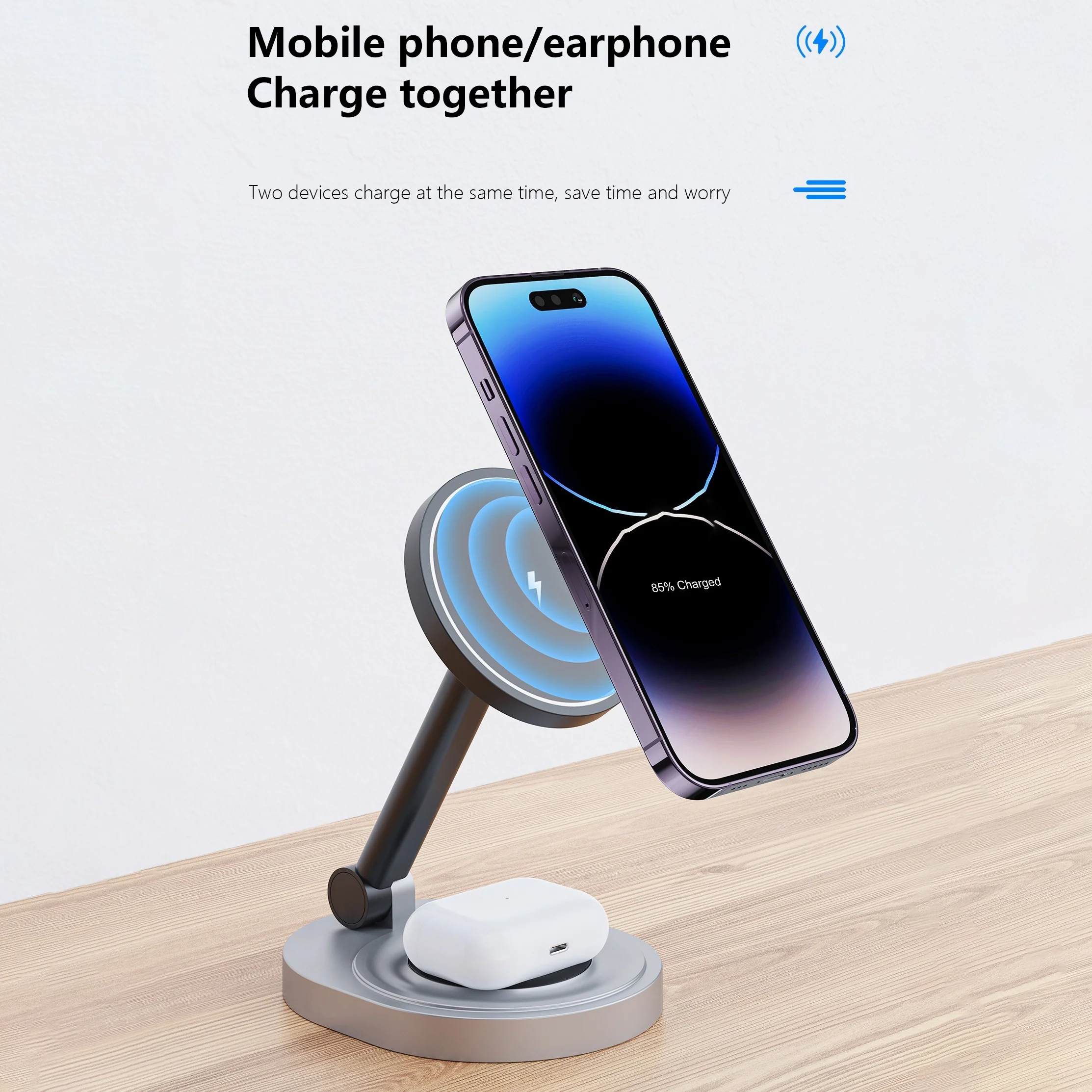 2 で 1 磁気ワイヤレス充電器スタンドパッド iPhone - Smart Glasses Magnetic Charging Cable のレビューと価格