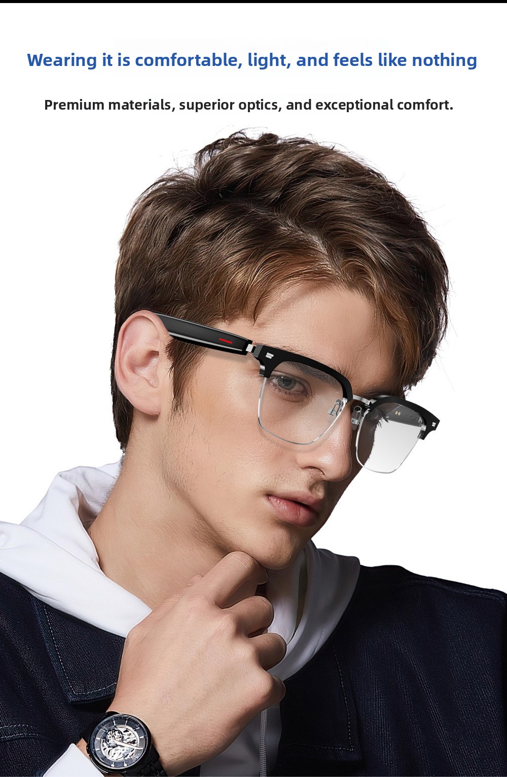 スマートBluetoothグラス オープンイヤーオーディオサ - Blue Light Blocking Smart Audio Glasses のレビューと価格