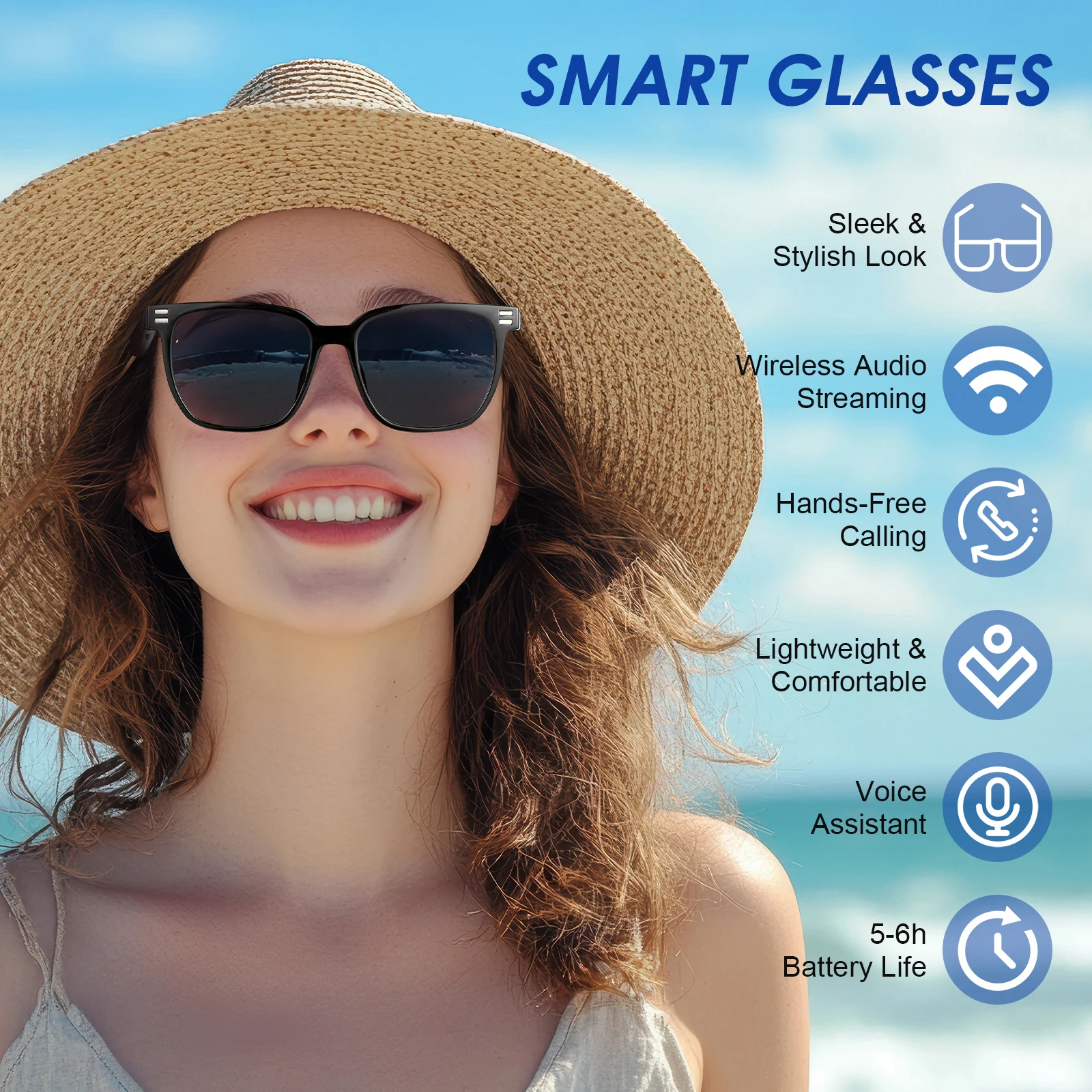 ブルーライトカットスマートグラス UVカット 調光サングラス - Photochromic Smart Sunglasses Audio のレビューと価格