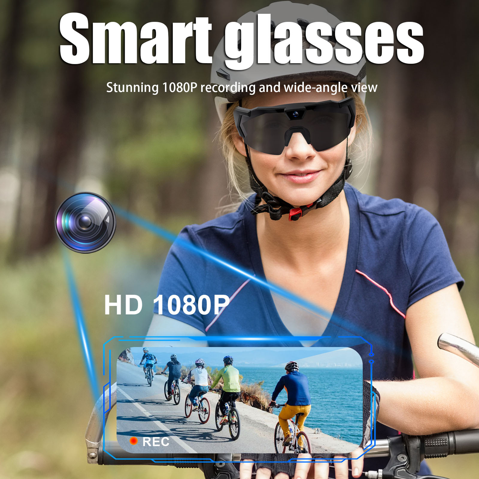 スマートカメラグラス HD 1080P サイクリングアクショ - Smart Glasses Camera Video Recording 1080P のレビューと価格