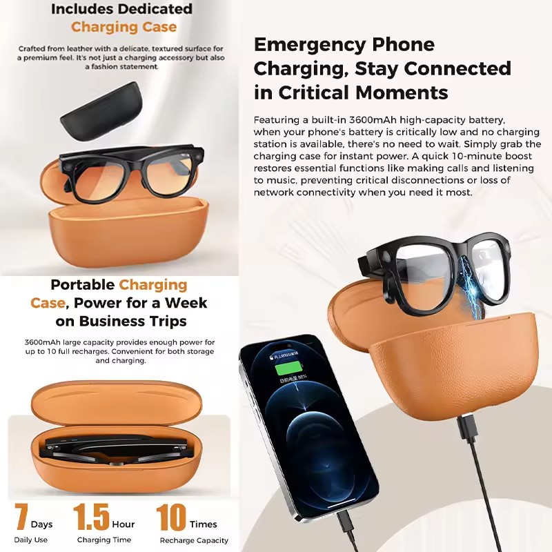 新型800W 4K HDカメラ搭載スマートグラス メンズ 3 - Smart Glasses Camera Video Recording 1080P のレビューと価格