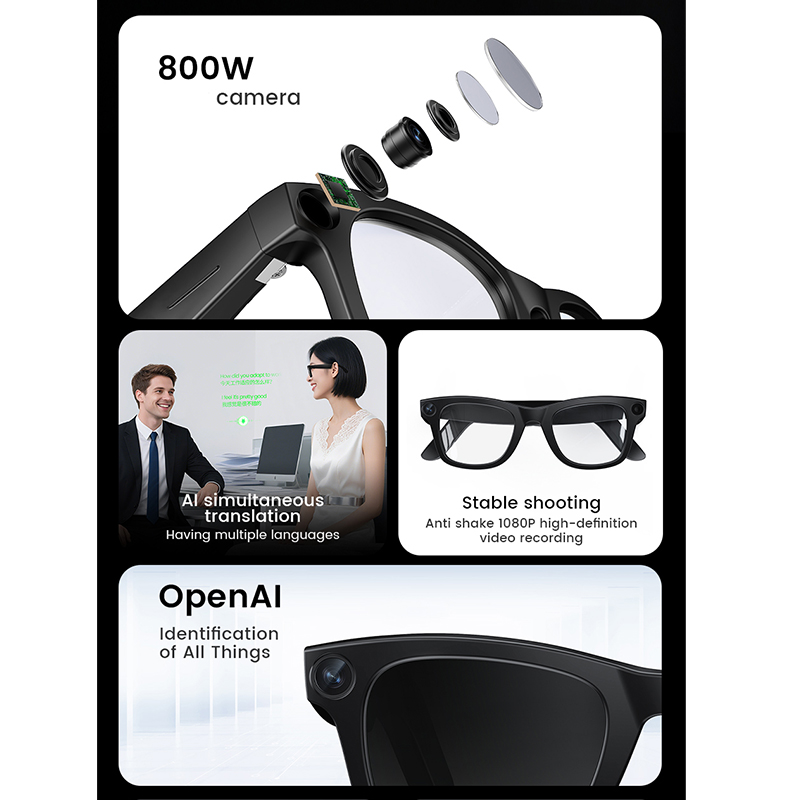 2026年新型サングラス スマートグラス 800Wカメラ搭載 - Smart Glasses Camera Video Recording 1080P のレビューと価格
