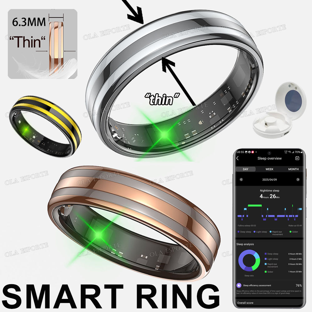 新スマートリング。心拍数、ストレス、体温を測定し、健康状態を - Smart Ring Health Tracker Blood Oxygen のレビューと価格