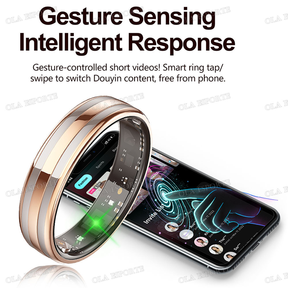 ジェスチャー感知スマートリング ヘルスモニター スマートリン - Smart Ring Health Tracker Blood Oxygen のレビューと価格