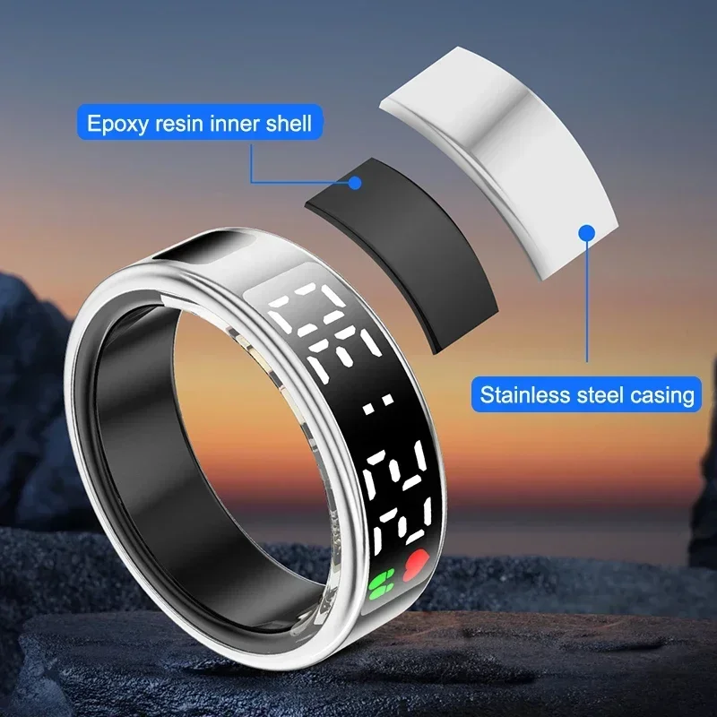 男性と女性のための多機能ヘルストラッカー,スマートリング,心 - Smart Ring Health Tracker Blood Oxygen のレビューと価格