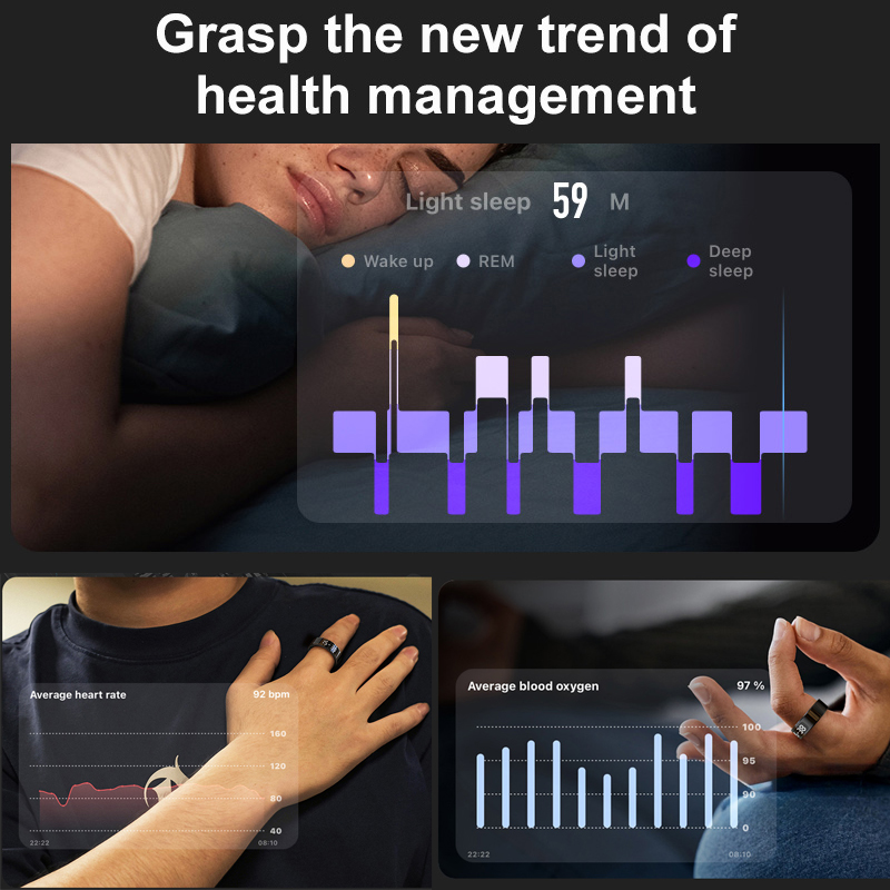 AMZMAX R11C 表示画面スマートリング男性女性、ジェ - Smart Ring Health Tracker Blood Oxygen のレビューと価格