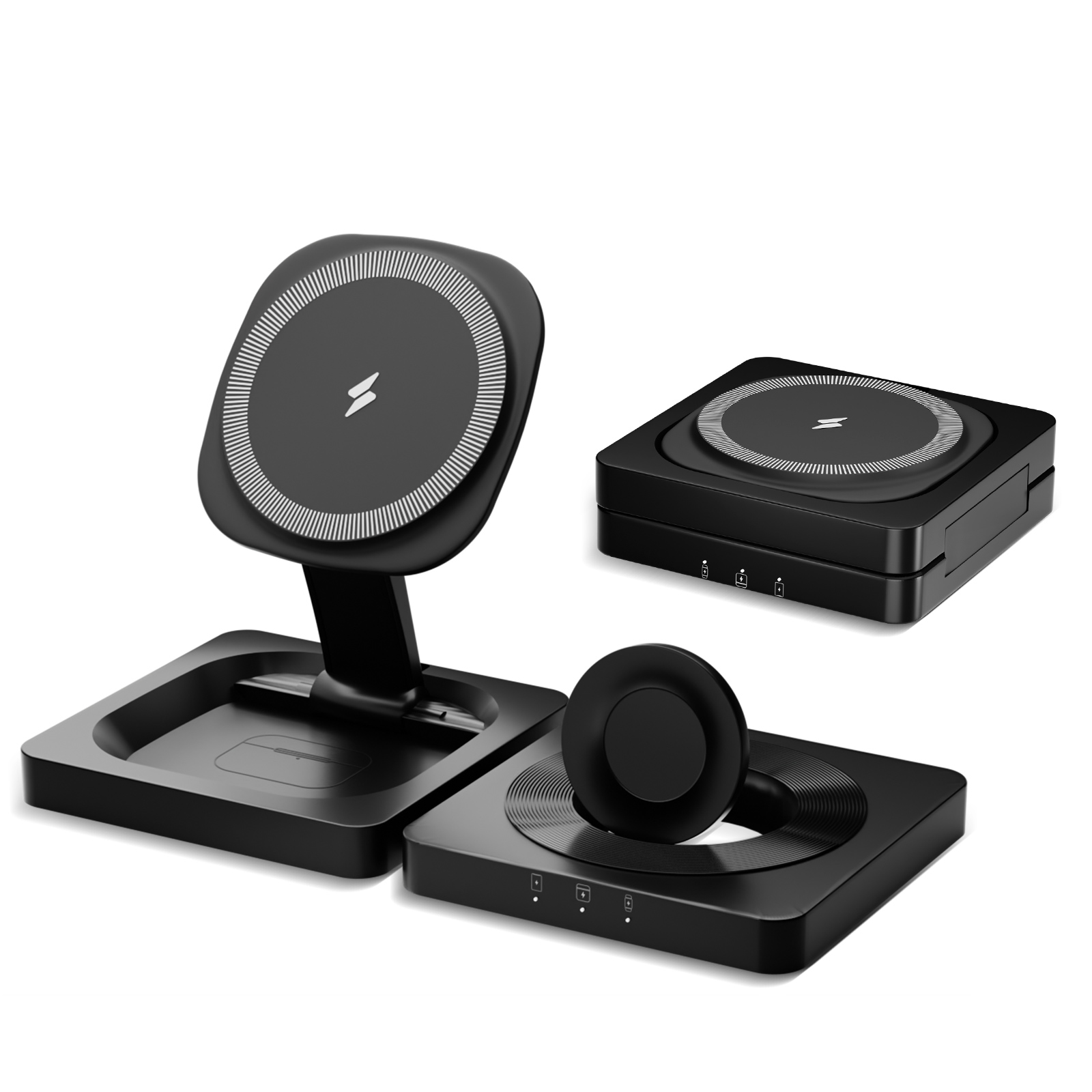 3 in 1 15W ワイヤレス充電器 磁気折りたたみ式電話 - Smart Glasses Magnetic Charging Cable のレビューと価格